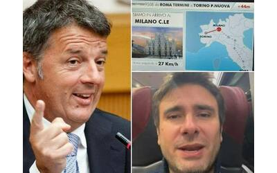 Renzi e lo sfottò a Lollobrigida: «Il mio treno è in ritardo, ma senza il...