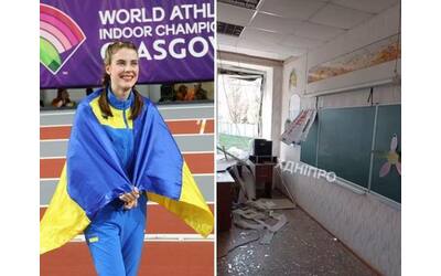 bombardata a dnipro la prima scuola di yaroslava mahuchikh campionessa di salto in alto non perdoneremo i russi