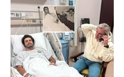 carlos sainz torna nel paddock dopo l operazione di appendicite sui social la foto di lui come il padre