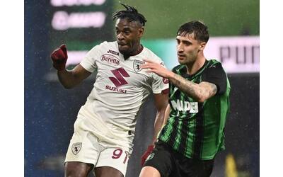 Sassuolo-Torino risultato 1-1: gol di Zapata dopo Pinamonti
