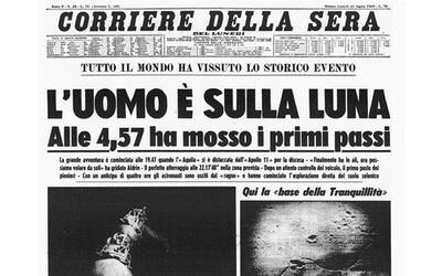 21 luglio 1969, l’uomo è sulla Luna: la prima pagina del Corriere. Aldo Grasso: «Una notte magica anche per il rito collettivo della tv»