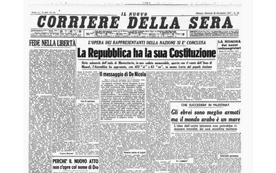 23 dicembre 1947, la nascita della Costituzione: la prima pagina del...