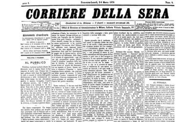 5 marzo 1876, la prima pagina del Corriere. Venanzio Postiglione: «I fatti e...