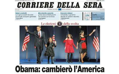6 novembre 2008, l’elezione di Obama: la prima pagina del Corriere. Viviana Mazza: «L’ultimo afflato di ottimismo. Ora la corsa al voto punta sulle paure»
