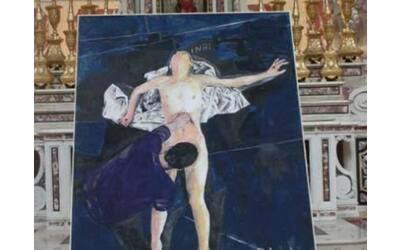 bufera sulla mostra in chiesa a carpi blasfema la diocesi difende l artista arte contemporanea