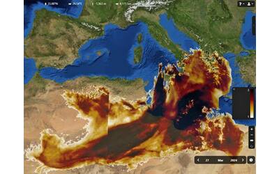 nube di polvere dal sahara sul mediterraneo milioni di tonnellate e temperature oltre i 30 gradi