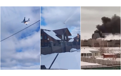 aereo russo abbattuto a belgorod il video dello schianto del caccia nella foresta