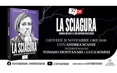 Andrea Scanzi presenta “La sciagura”, il libro su Giorgia Meloni e il suo governo disastroso, con Tomaso Montanari e Luca Sommi