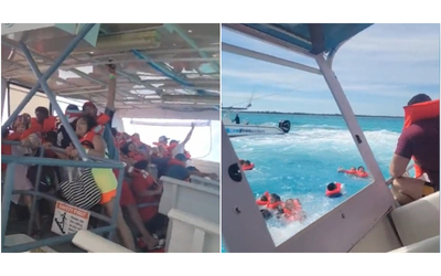 barca con cento turisti a bordo affonda alle bahamas muore una donna il video choc girato da un passeggero stiamo affondando