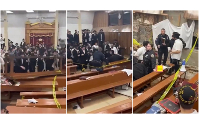 caos in una sinagoga di new york dopo la scoperta di un tunnel segreto gli scontri tra ebrei ortodossi e polizia video