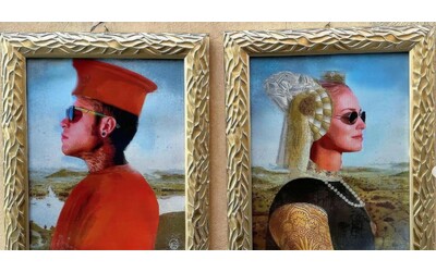 Chiara Ferragni e Fedez come i Duchi di Urbino (ma di spalle): il nuovo murales di TvBoy sulla crisi della coppia