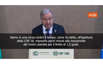 Cop28, Guterres: “Il pianeta è a pochi minuti dalla mezzanotte, è una corsa contro il tempo” – Video