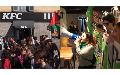 corteo fridays for future a milano azioni contro mcdonald s e kfc attivisti entrano nei locali con la bandiera palestinese video