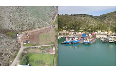cpr e hotspot in albania le immagini dei cantieri dal drone dall ex base militare al porticciolo trasformati per accogliere i migranti dall italia