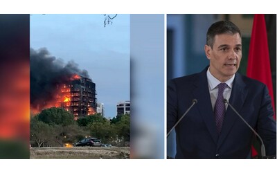 Due palazzi a fuoco a Valencia: persone intrappolate e feriti. Il premier Sanchez: “Sconvolto dal terribile incendio”