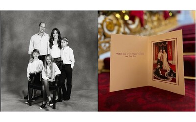Gli auguri di Natale della Famiglia Reale: Carlo e Camilla con i mantelli in ermellino, William e Kate in jeans