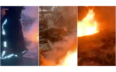 il video dell ondata di missili russi sulla centrale elettrica ucraina i vigili del fuoco in azione