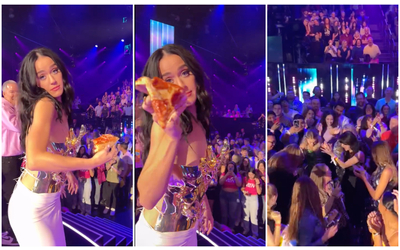 katy perry lancia una fetta di pizza al pubblico di american idol ondata di critiche disgustoso gettare cos il cibo sulla gente