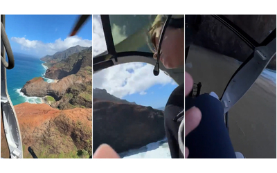 l elicottero si schianta sulla spiaggia le immagini dell incidente alle hawaii riprese dai passeggeri video