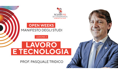 “Lavoro e tecnologia”, la lezione di Pasquale Tridico per le Open weeks...