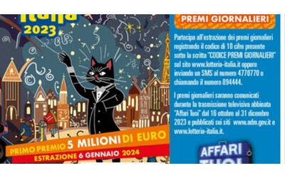lotteria italia 2024 su rai 1 l estrazione del 6 gennaio ad affari tuoi in palio 5 milioni di euro ecco tutti i premi