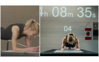 madre di 5 figli stabilisce a 58 anni il record mondiale di plank addominale oltre 4 ore e mezza in tenuta