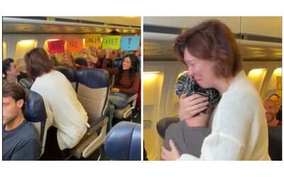 mamma scopre in aereo che il figlio guarito dal cancro la reazione commuove il web video
