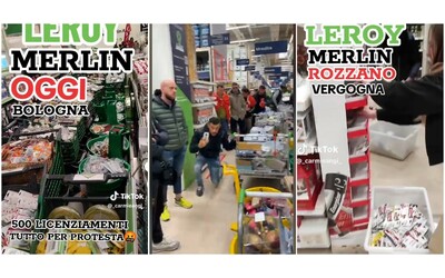 Negozi a soqquadro e merci ammassate nei carrelli: la protesta contro Leroy Merlin per la chiusura del polo logistico di Piacenza – Video