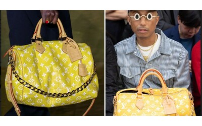 Pharrell Williams, la sua borsa gialla di Louis Vuitton da 1 milione di dollari fa impazzire i social: “Fatta come la farebbe un contraffattore di Canal Street”