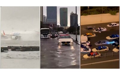 Pioggia record negli Emirati Arabi, le immagini in arrivo da Dubai sono...