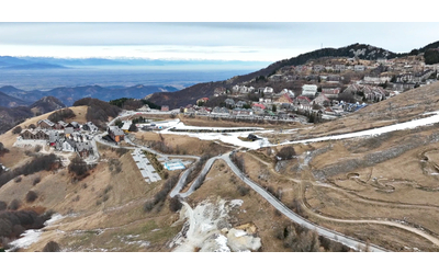 Poca neve e temperature primaverili a 1500 metri di quota: il drone in volo...