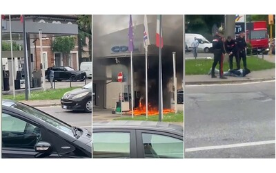 ravenna tenta di dare fuoco a una pompa di benzina i carabinieri arrestano un uomo di 25 anni video