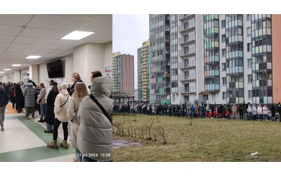 Russia al voto, “mezzogiorno contro Putin”: lunghe code in alcuni seggi per protesta. Difese antiaeree a Mosca dopo i raid di Kiev