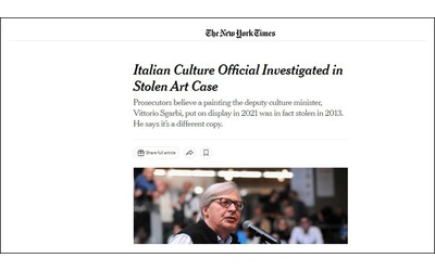 Sgarbi indagato per il quadro rubato a Burzio: il caso arriva anche sul New York Times: “Il governo italiano resta in silenzio”