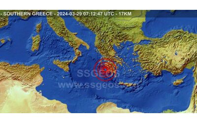 terremoto di magnitudo 5 7 al largo della grecia sentito anche in diverse citt pugliesi una settimana fa un altra scossa