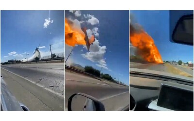 Trancia un cavo elettrico e prende fuoco, l’aereo antincendio si schianta sull’autostrada in Cile: morto il pilota (video)