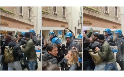 venezia proteste all inaugurazione dell anno accademico contro la ministra bernini cariche della polizia e tensione video