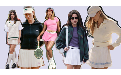 e tennis mania anche nella moda come indossare la gonna a pieghe in citt foto