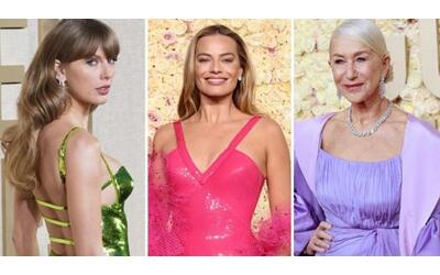 Le pagelle ai look dei Golden Globe 2024: Helen Mirren regale (7), Taylor Swift stringata (7,5), Maggie Robbie imprigionata (6)