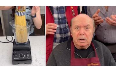 Lino Banfi e l’esilarante reazione agli spaghetti nel frullatore: «Da arresto!» | Video