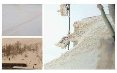 Meteo pazzo, sulle Dolomiti la neve è gialla: «È la sabbia del Sahara...