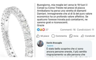 Perde un anello di diamanti al supermercato e chiede aiuto su Facebook:...