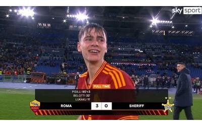 roma sheriff 3 0 i gol e gli highlights segna anche pisilli e fa commuovere mourinho