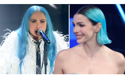 È sfida di capelli turchini tra Loredana Bertè e la sua fan Rose Villain, a Sanremo 2024