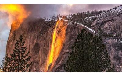 spettacolo nel parco yosemite ecco la bellissima cascata di fuoco horsetail fall