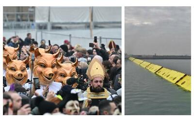 Venezia, col maltempo torna l'acqua alta ma il Mose salva il Carnevale