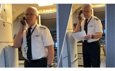«Vi amo tutti»: il pilota va in pensione dopo 32 anni e saluta i passeggeri con un discorso commovente