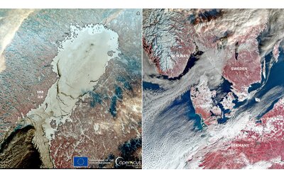 La baia ghiacciata in Finlandia, a sud caldo record. L’inverno europeo a due facce