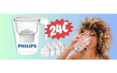 Caraffa filtrante Philips con 6 cartucce per bere l’acqua pulita (24€)