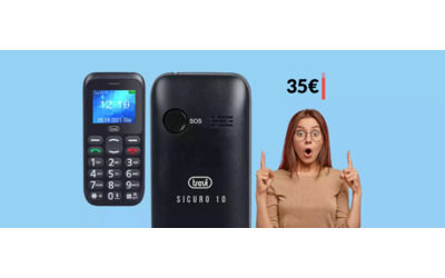 Cellulare Trevi con tasto SOS, ideale per i nonni: bastano 35€